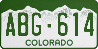 CO license plate ABG614