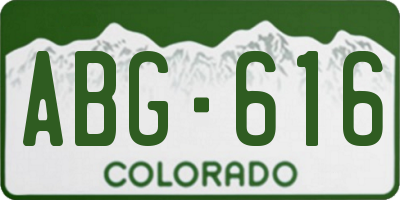 CO license plate ABG616