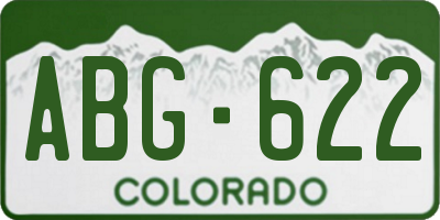 CO license plate ABG622