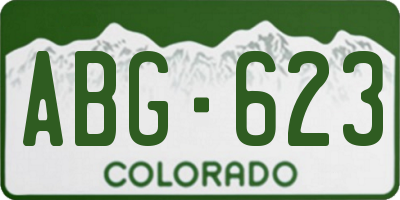 CO license plate ABG623
