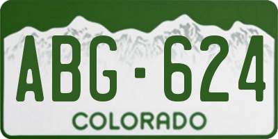CO license plate ABG624