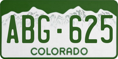 CO license plate ABG625