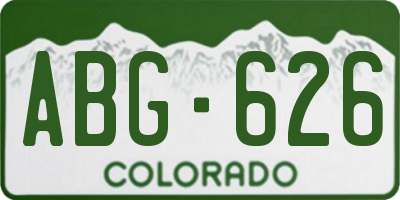 CO license plate ABG626