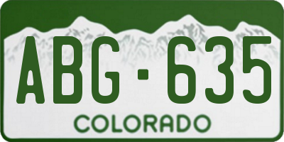 CO license plate ABG635
