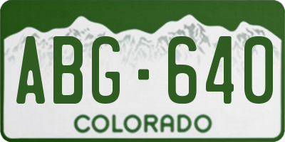 CO license plate ABG640
