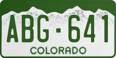 CO license plate ABG641