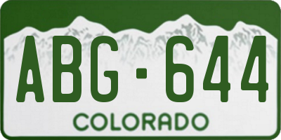 CO license plate ABG644