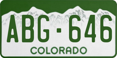 CO license plate ABG646