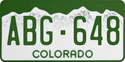 CO license plate ABG648