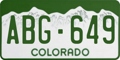 CO license plate ABG649
