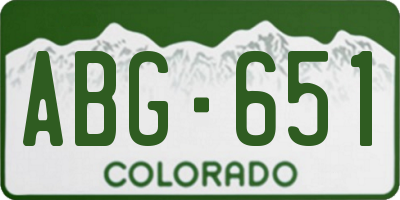 CO license plate ABG651