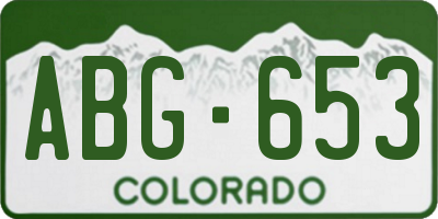 CO license plate ABG653