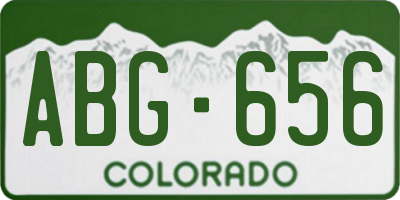 CO license plate ABG656