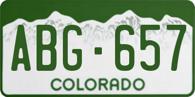 CO license plate ABG657