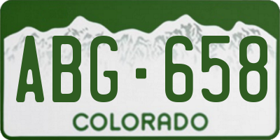 CO license plate ABG658
