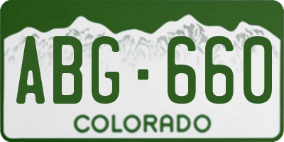 CO license plate ABG660