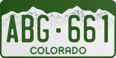 CO license plate ABG661