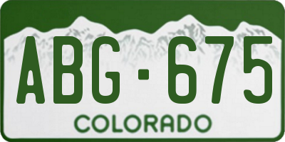 CO license plate ABG675