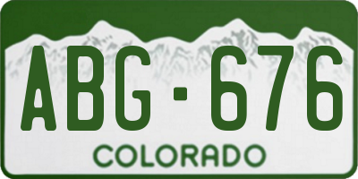 CO license plate ABG676