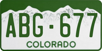 CO license plate ABG677