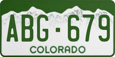 CO license plate ABG679