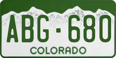 CO license plate ABG680