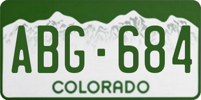 CO license plate ABG684
