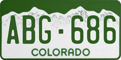 CO license plate ABG686