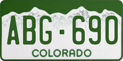 CO license plate ABG690