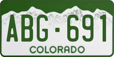CO license plate ABG691