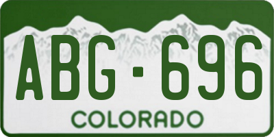 CO license plate ABG696