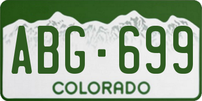 CO license plate ABG699