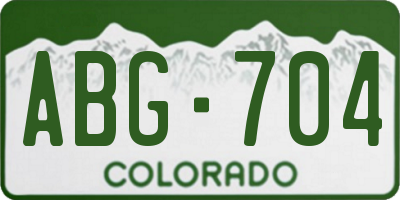 CO license plate ABG704