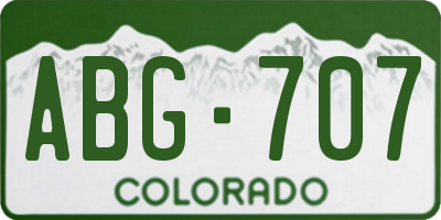 CO license plate ABG707
