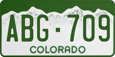 CO license plate ABG709