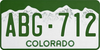 CO license plate ABG712