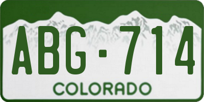 CO license plate ABG714