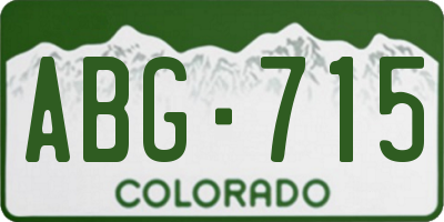 CO license plate ABG715