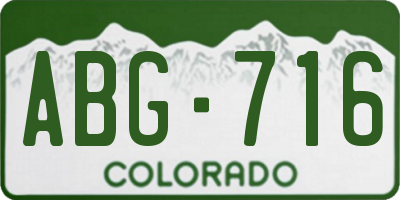 CO license plate ABG716