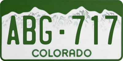CO license plate ABG717