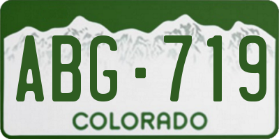 CO license plate ABG719