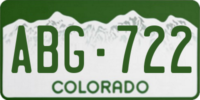 CO license plate ABG722
