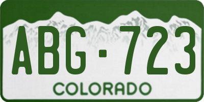 CO license plate ABG723