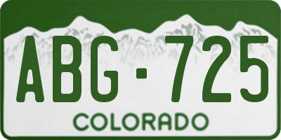 CO license plate ABG725