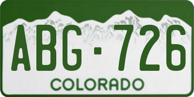 CO license plate ABG726