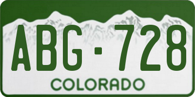CO license plate ABG728