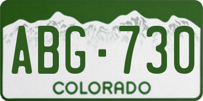 CO license plate ABG730