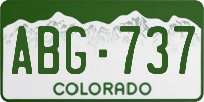 CO license plate ABG737