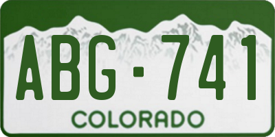 CO license plate ABG741