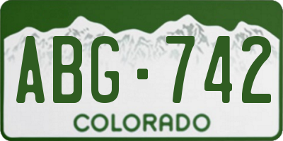 CO license plate ABG742